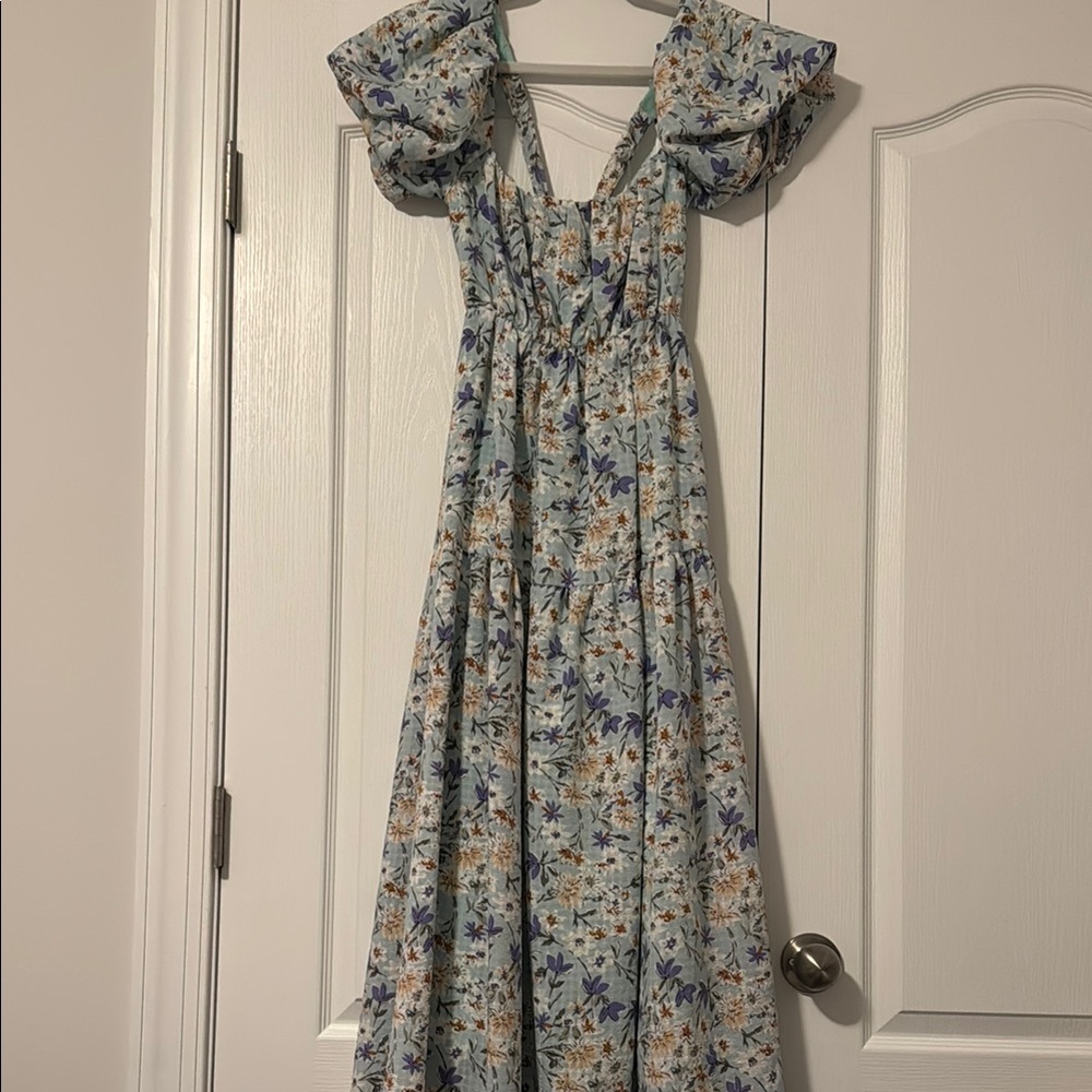 ASTR Floral Puff Sleeve Maxi Dress